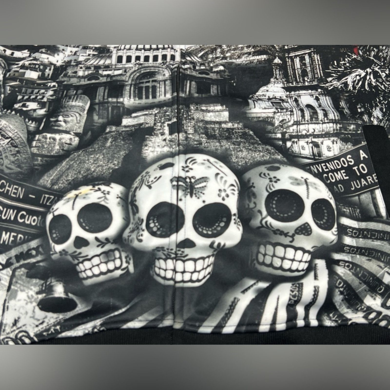 Ecko Unltd. ECKO UNLTD Mexico Day Of The Dead Zip Up Track Jacket RARE Size US L / EU 52-54 / 3 - 3 Thumbnail