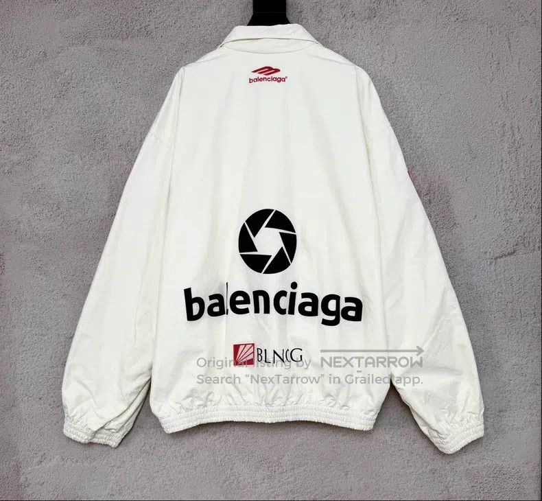 Balenciaga Balenciaga White Racing Logo Embroidered Zip Up Windbreake Size US XS / EU 42 / 0 - 2 Thumbnail