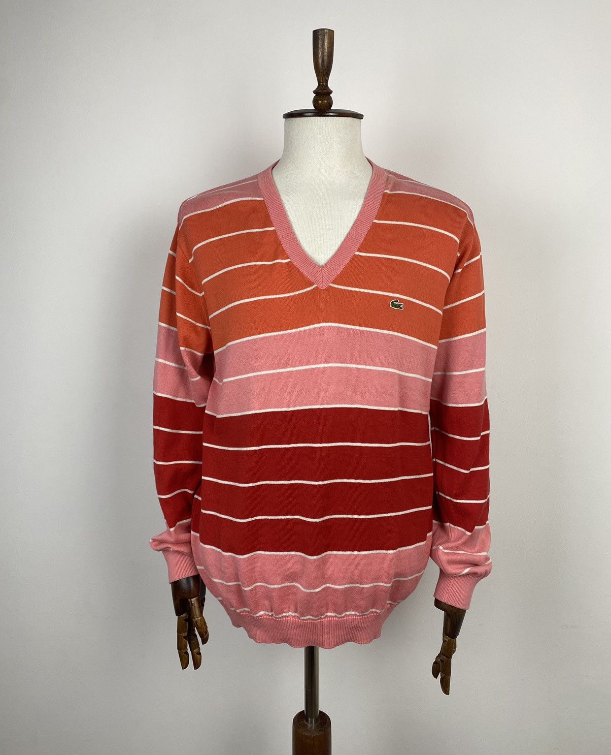 Lacoste × Vintage Men’s Vintage Lacoste V-Neck Sweater size 6 Size US XL / EU 56 / 4 - 1 Thumbnail
