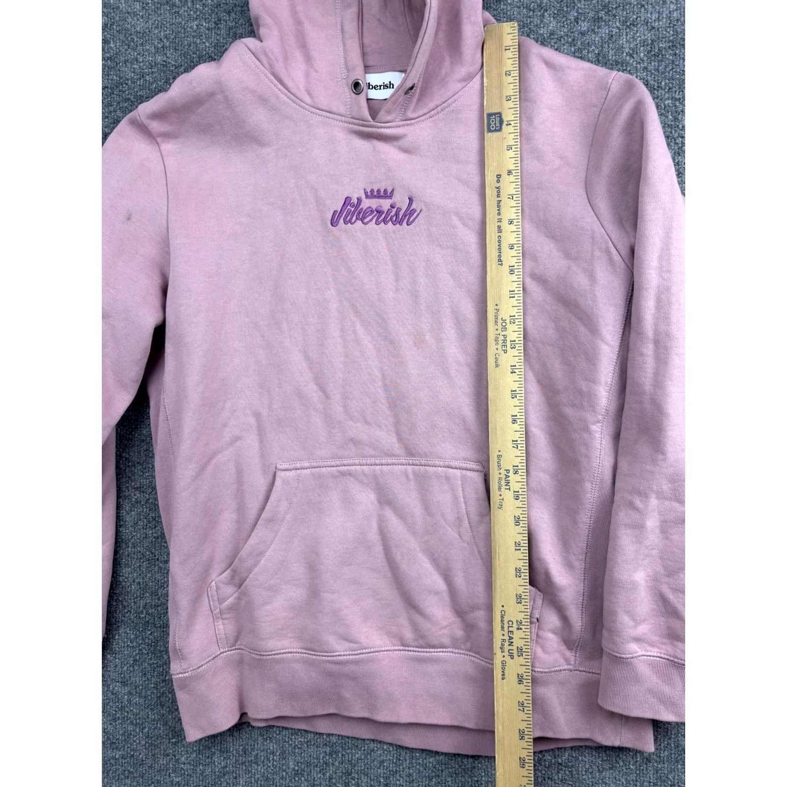 Pinko Jiberish Hoodie Mens L Pink Pullover Fleece Sweatshirt Crown Embroidered Crew Neck Pockets Logo Size US L / EU 52-54 / 3 - 4 Thumbnail