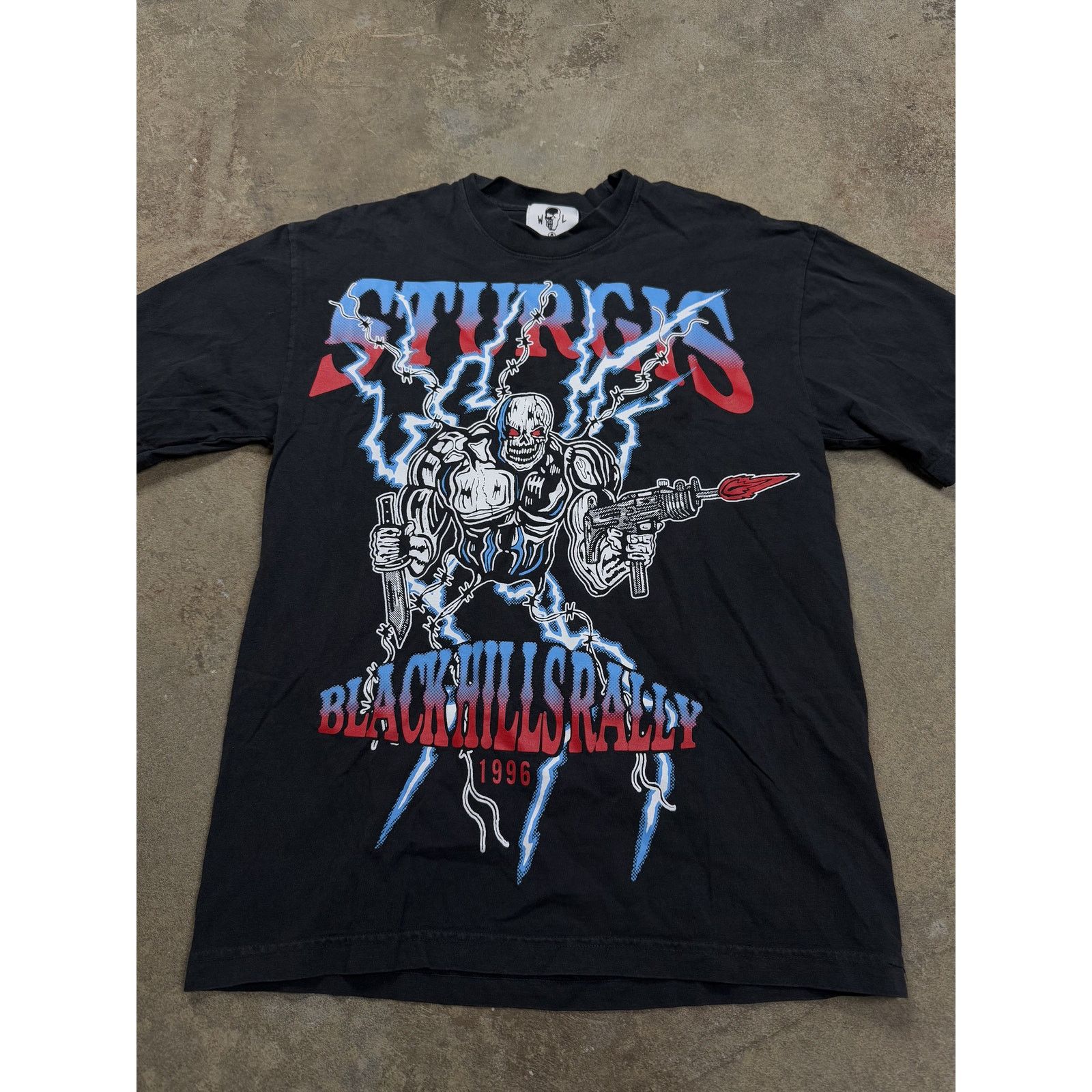 Warren Lotas Warren Lotas Tee Blue Black Red Sturgis Used Medium Size US M / EU 48-50 / 2 - 2 Thumbnail