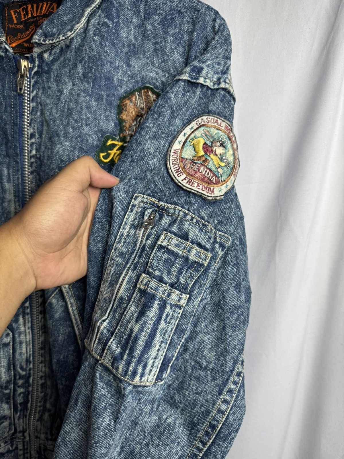 Japanese Brand × Toyo Enterprises × Vintage Japanese Fendia Denim Patch Jacket Vintage ifsix Lgb style Size US L / EU 52-54 / 3 - 4 Thumbnail