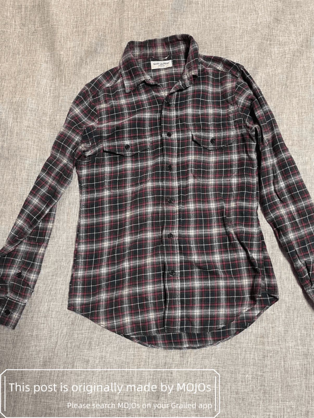 Saint Laurent Paris Saint Laurent Paris 16SS Bred Plaid Shirt mojos750 Size US S / EU 44-46 / 1 - 1 Thumbnail