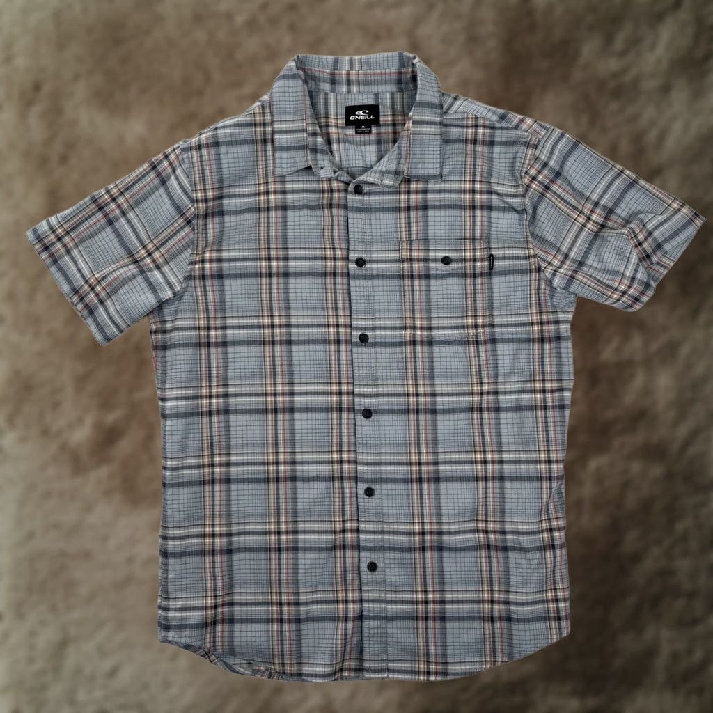 O'Neill O'Neill Shirt Mens Medium Blue Plaid Short Sleeve Button Front Casual Shirt Size US M / EU 48-50 / 2 - 1 Thumbnail