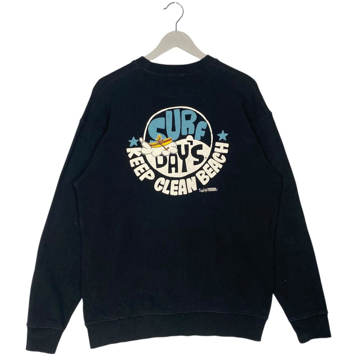 Vintage Vintage Surf Day Crewneck Sweatshirt Black Jumper Size M Size US M / EU 48-50 / 2 - 1 Thumbnail