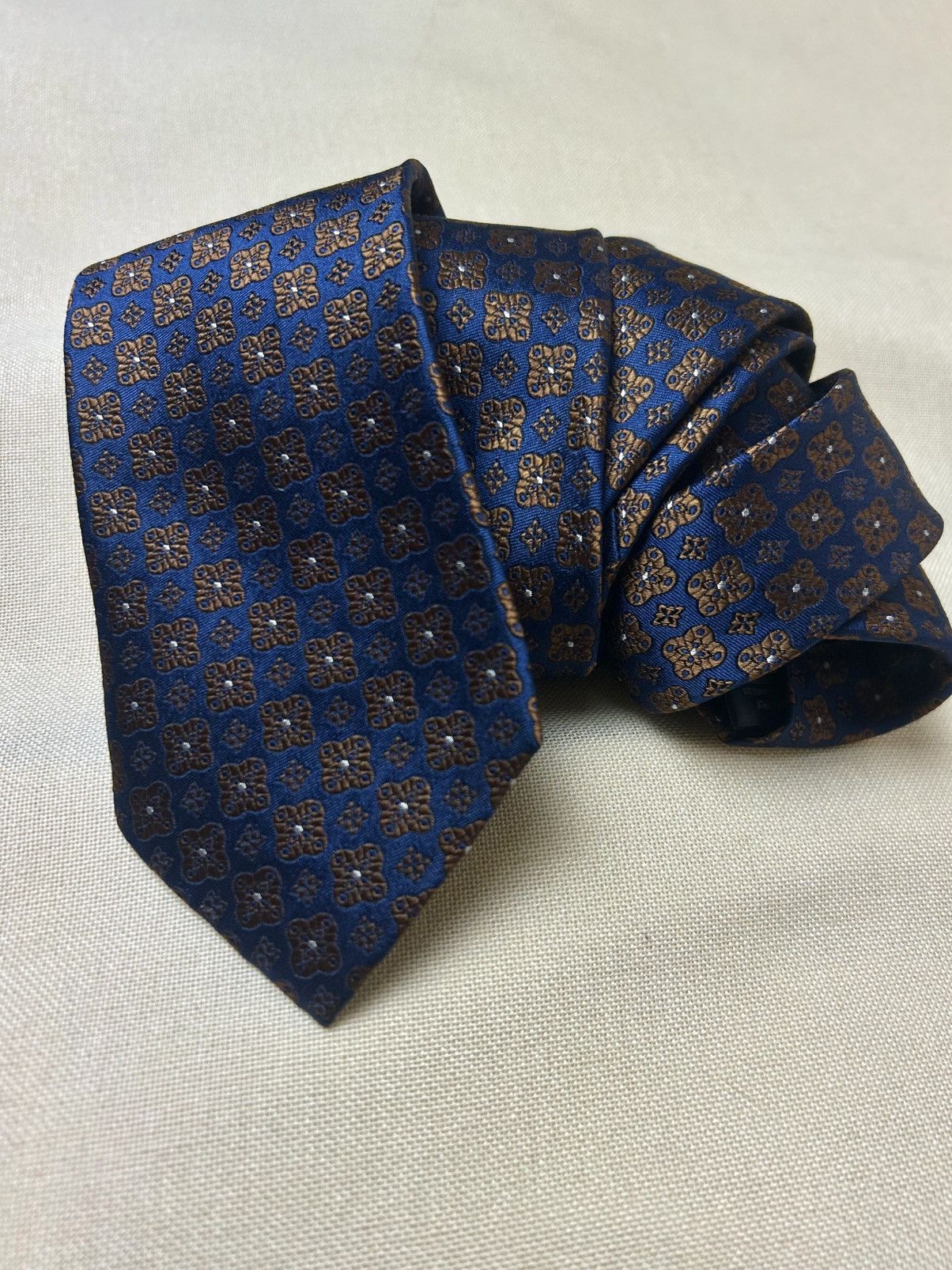 Suitsupply Suitsupply blue navy floral geometric Silk Mens Tie Size ONE SIZE - 2 Thumbnail