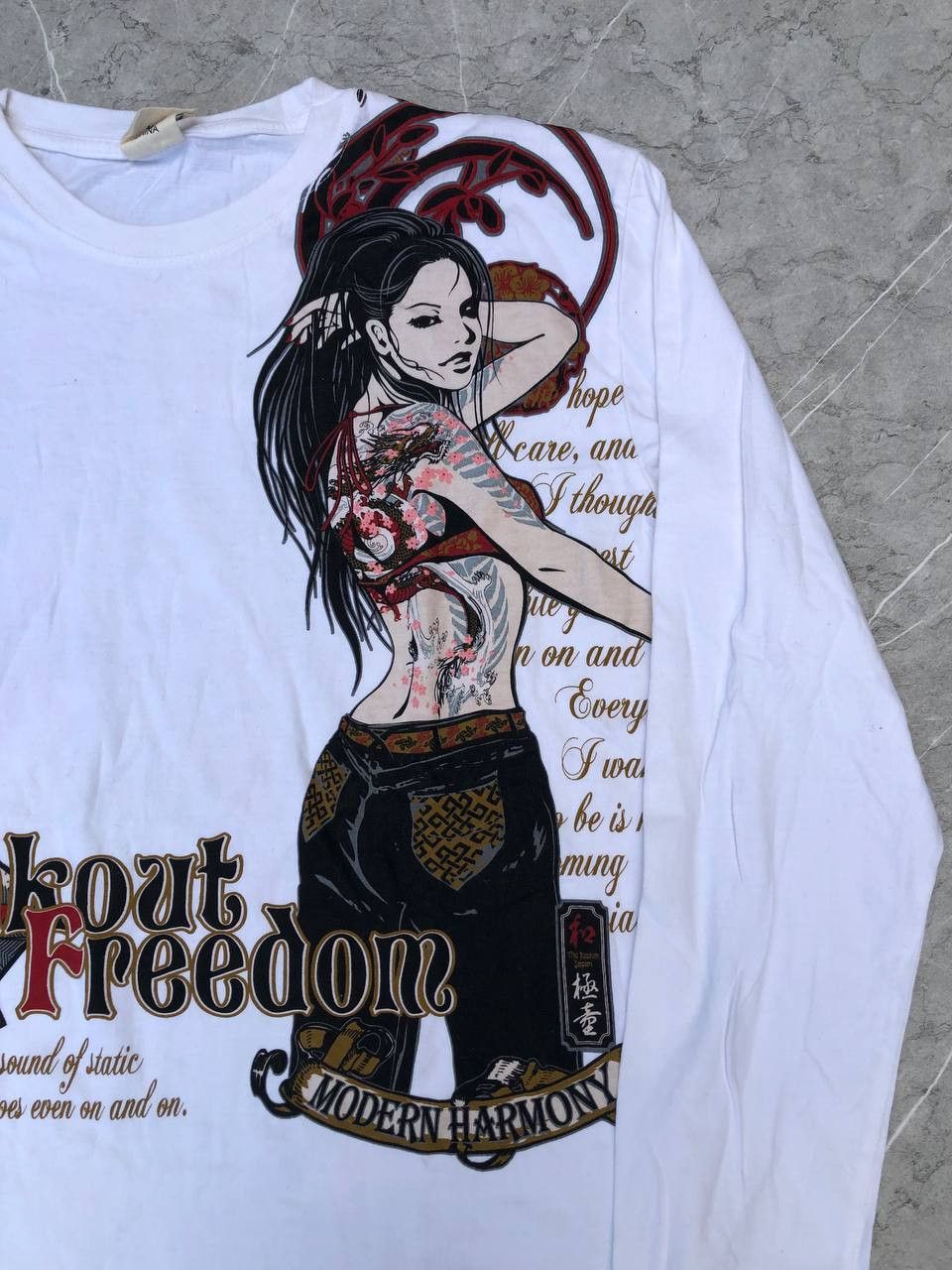 Japanese Brand Japanese Brand Cute All Women Tatto Print Longsleeve Size US L / EU 52-54 / 3 - 4 Thumbnail