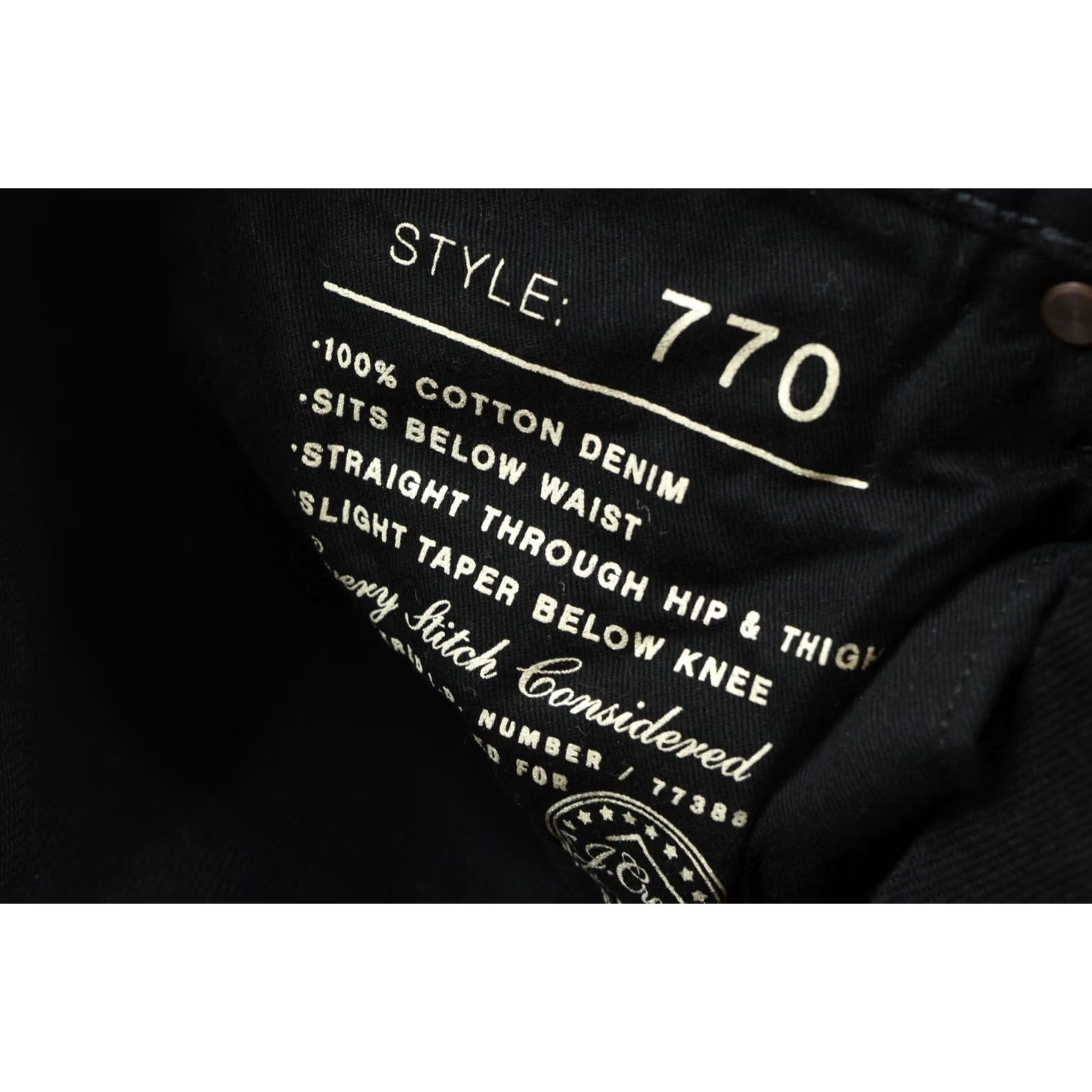 J.Crew J.CREW 770 Straight Jeans Mens 34x36 Black Slim Fit Denim Cotton Regular 5-Pocket Design Mens Size US 34 / EU 50 - 7 Thumbnail