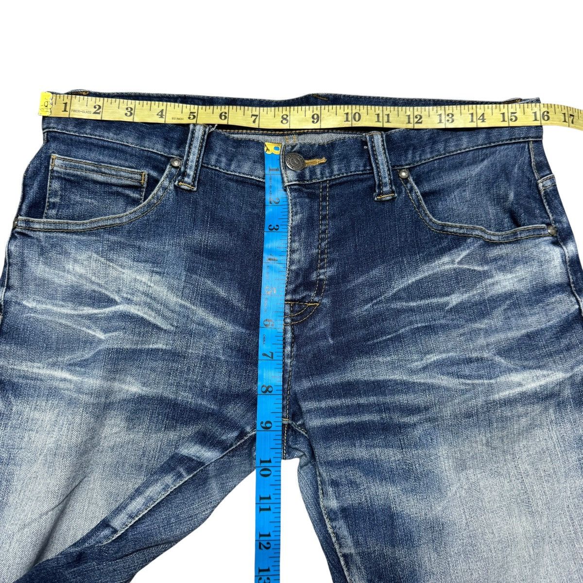 Tornado Mart Tornado Mart Acid Wash Denim Low Flare Jeans Size US 31 - 21 Thumbnail