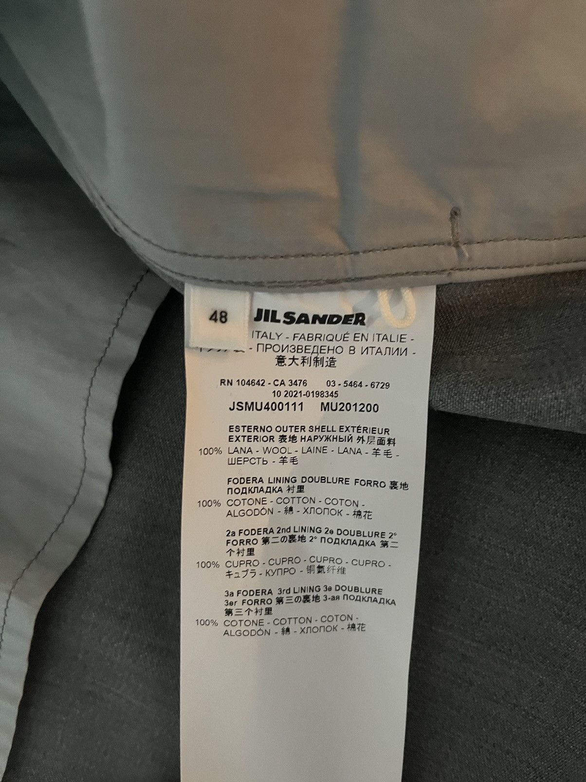 Jil Sander Jil Sander Gray Wool Jacket (SSENSE EXCLUSIVE) | Grailed