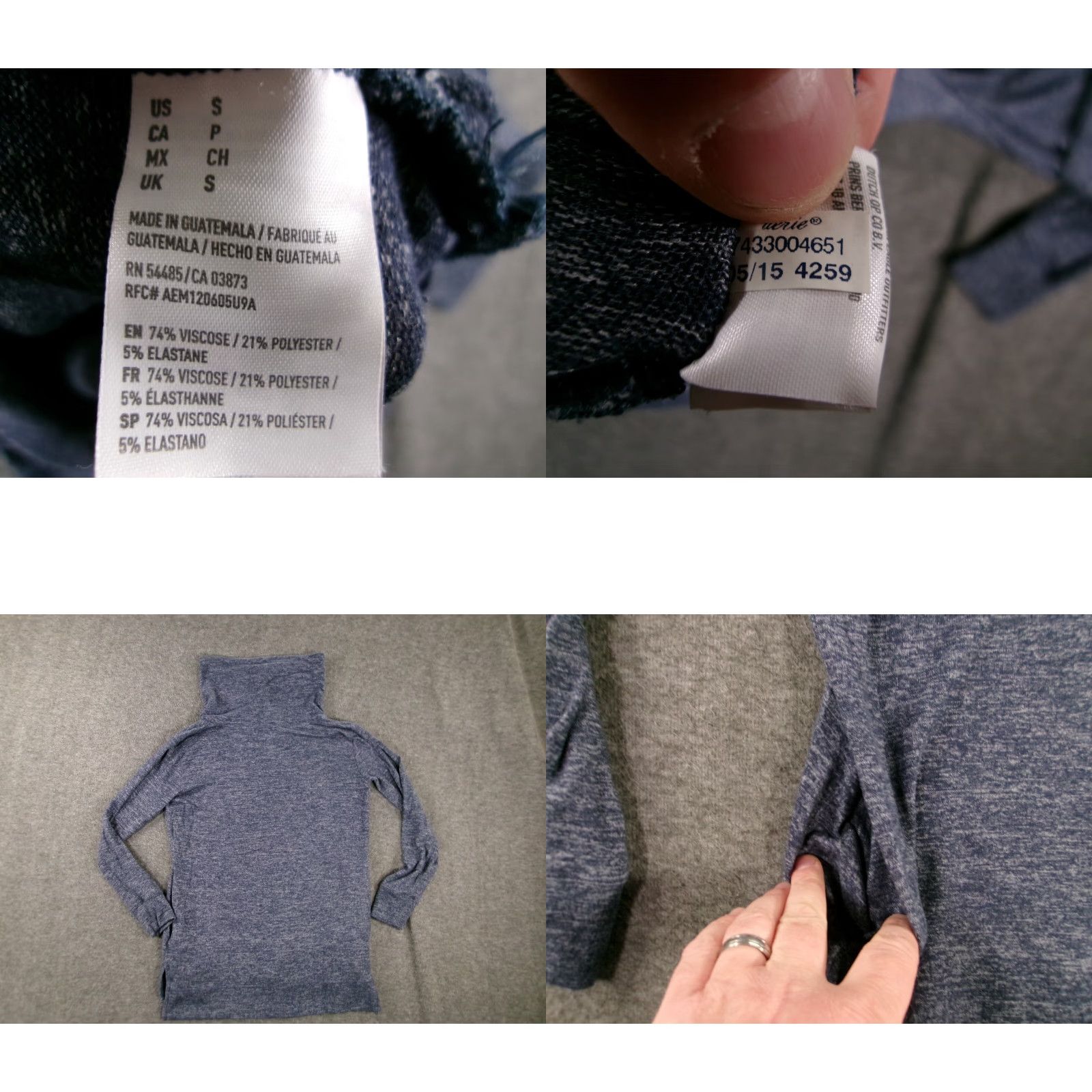 Vintage Aerie Sweater Shirt Women Small Gray Cowl Neck Tunic Cozy Capsule Just Add Leggings Size S / US 4 / IT 40 - 8 Thumbnail