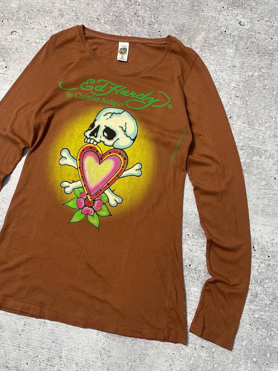 Ed Hardy Vintage Ed Hardy Christian Audigier Skull Long Sleeve Y2K Size M / US 6-8 / IT 42-44 - 3 Thumbnail