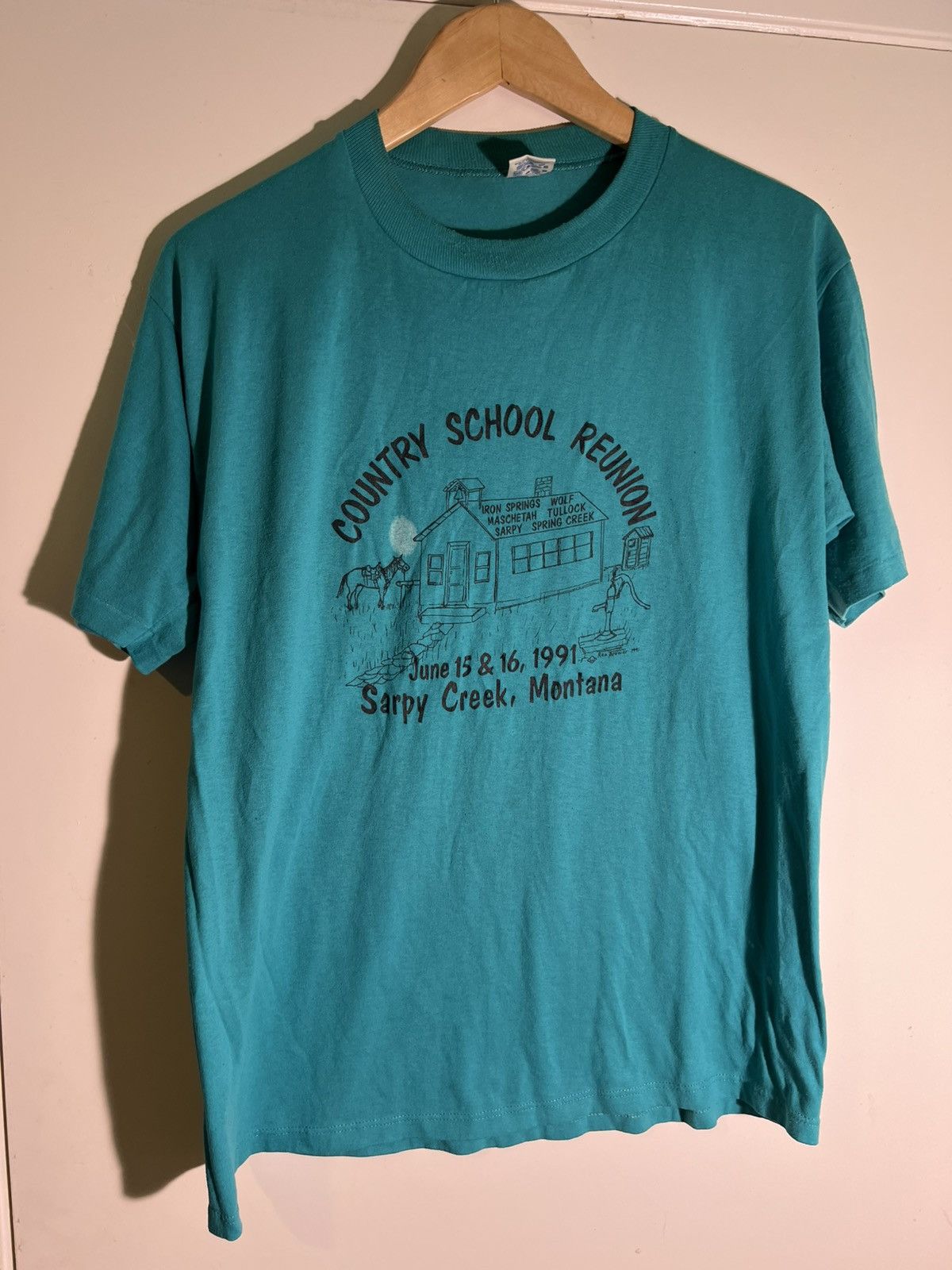 Vintage 90’s VTG Vintage Country School Montana Retro Tee T Shirt Size US XL / EU 56 / 4 - 1 Thumbnail