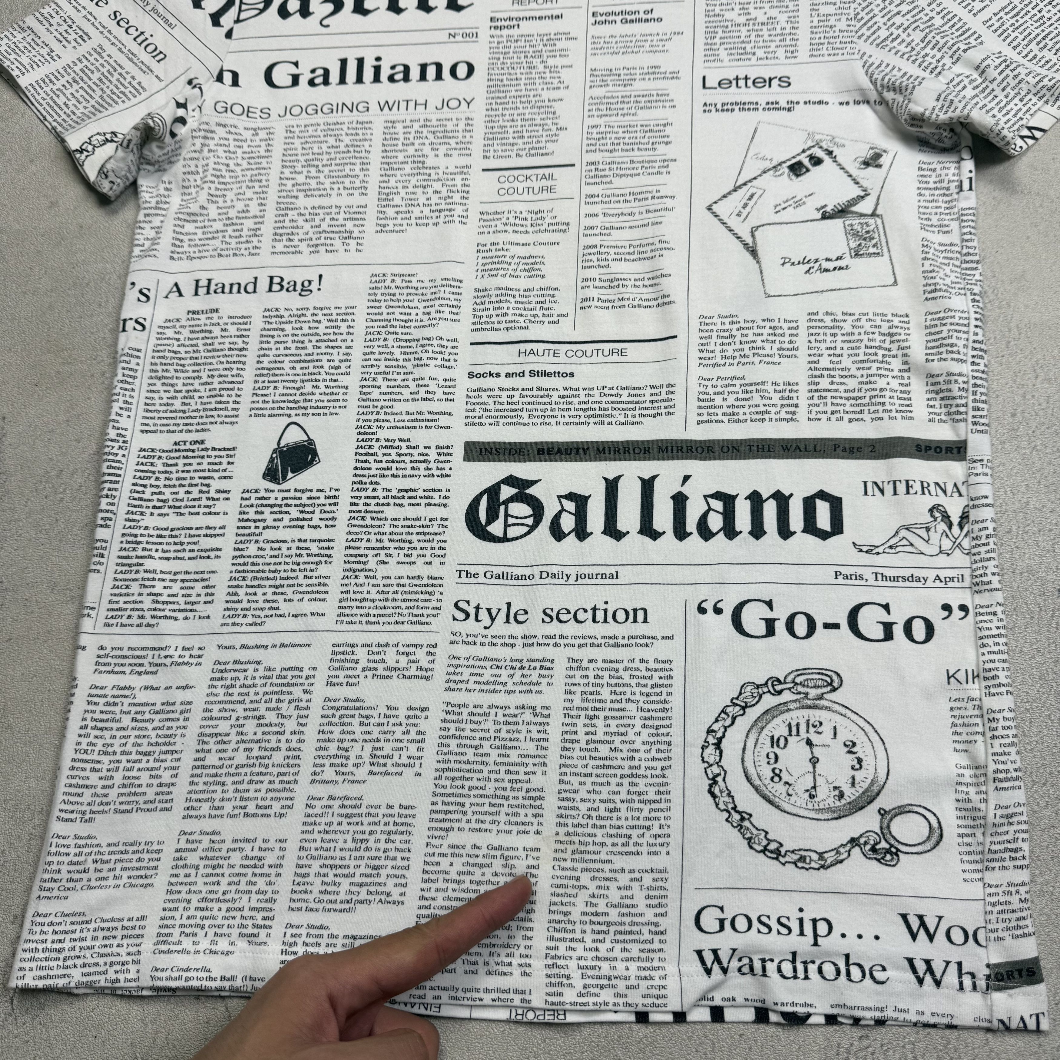 John Galliano John Galliano Gazette Newspaper Tshirt Size US XS / EU 42 / 0 - 3 Thumbnail