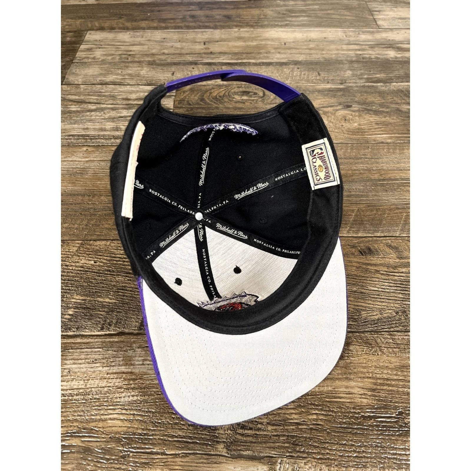 Mitchell & Ness VINTAGE Mitchell & Ness Toronto Raptors SnapBack Hat Cap Wool NBA Hardwood Classics Black Purple One Size Men Adjustable Canvas Cotton Size ONE SIZE - 5 Thumbnail