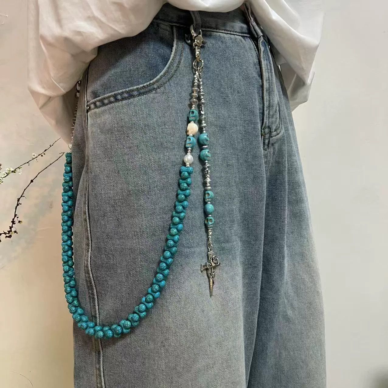 Vintage Retro hip-hop punk style jeans waist chain Size ONE SIZE - 3 Thumbnail