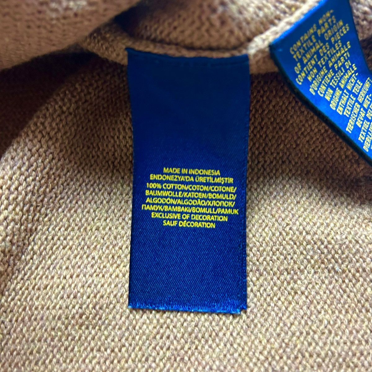 Polo Ralph Lauren Camel Tan, Size XXL – Polo Ralph Lauren Quarter- Sweater Size US XXL / EU 58 / 5 - 7 Thumbnail