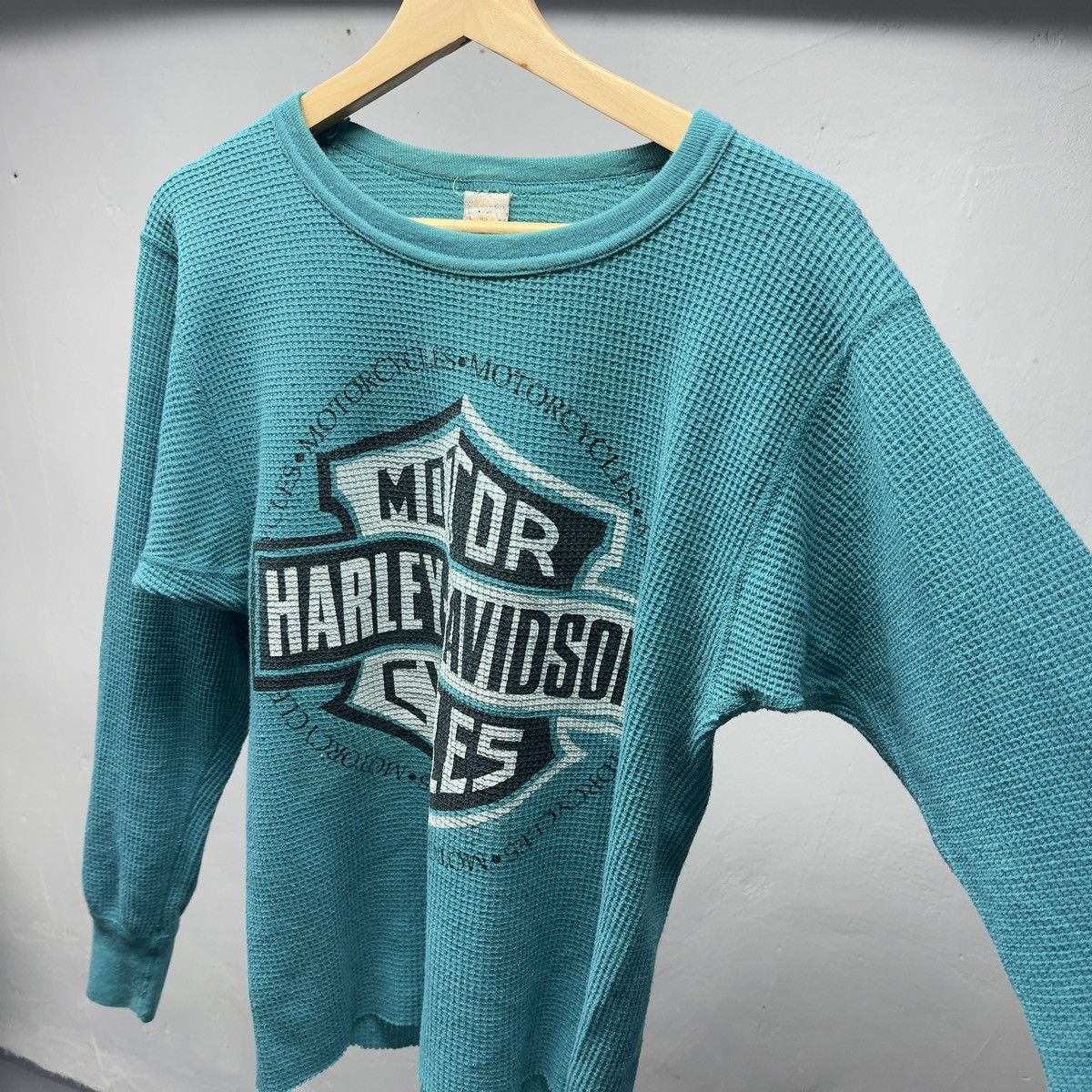 Harley Davidson 90s Harley Davidson Faded Thermal Shirt ERD Grunge Biker WCC Size US M / EU 48-50 / 2 - 3 Thumbnail
