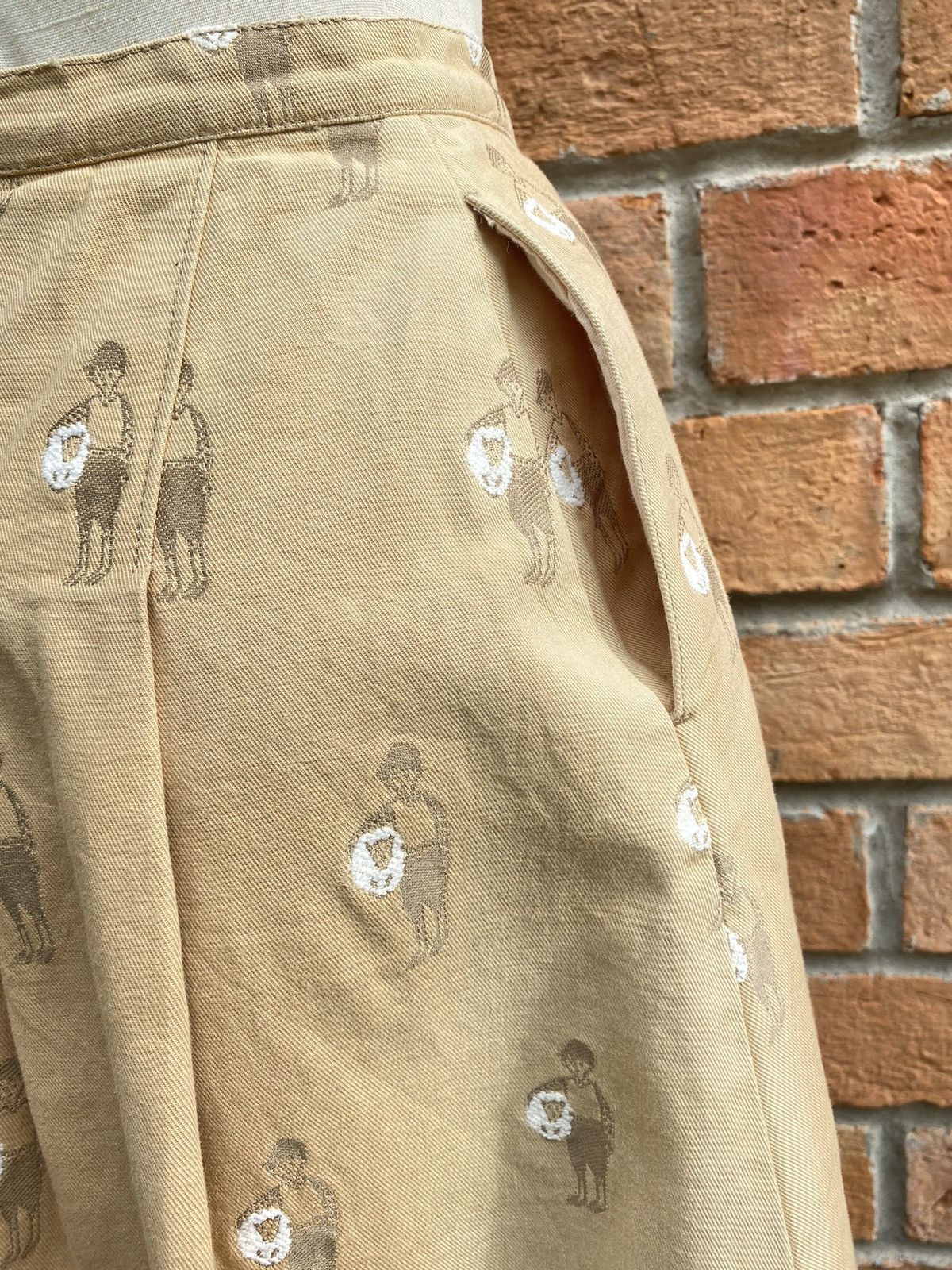Ne-Net Né-net Beige A-Line Skirt with Embroidered Figure Pattern Size 26" / US 2 / IT 38 - 5 Thumbnail