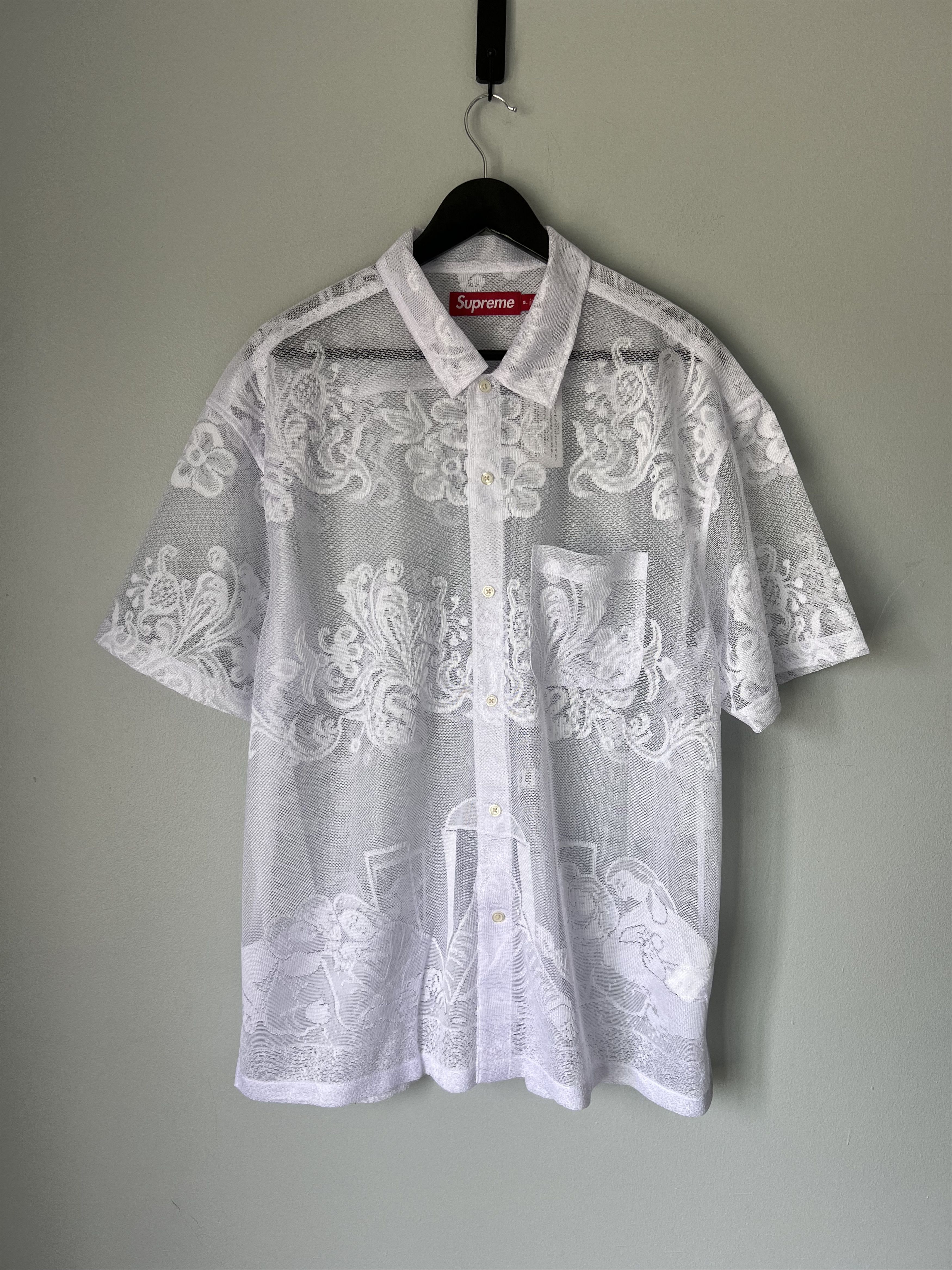 トップス Supreme Last Supper Lace S/S Shirt White Buy Supreme Last Supper Lace Short-Sleeve Shirt 'White