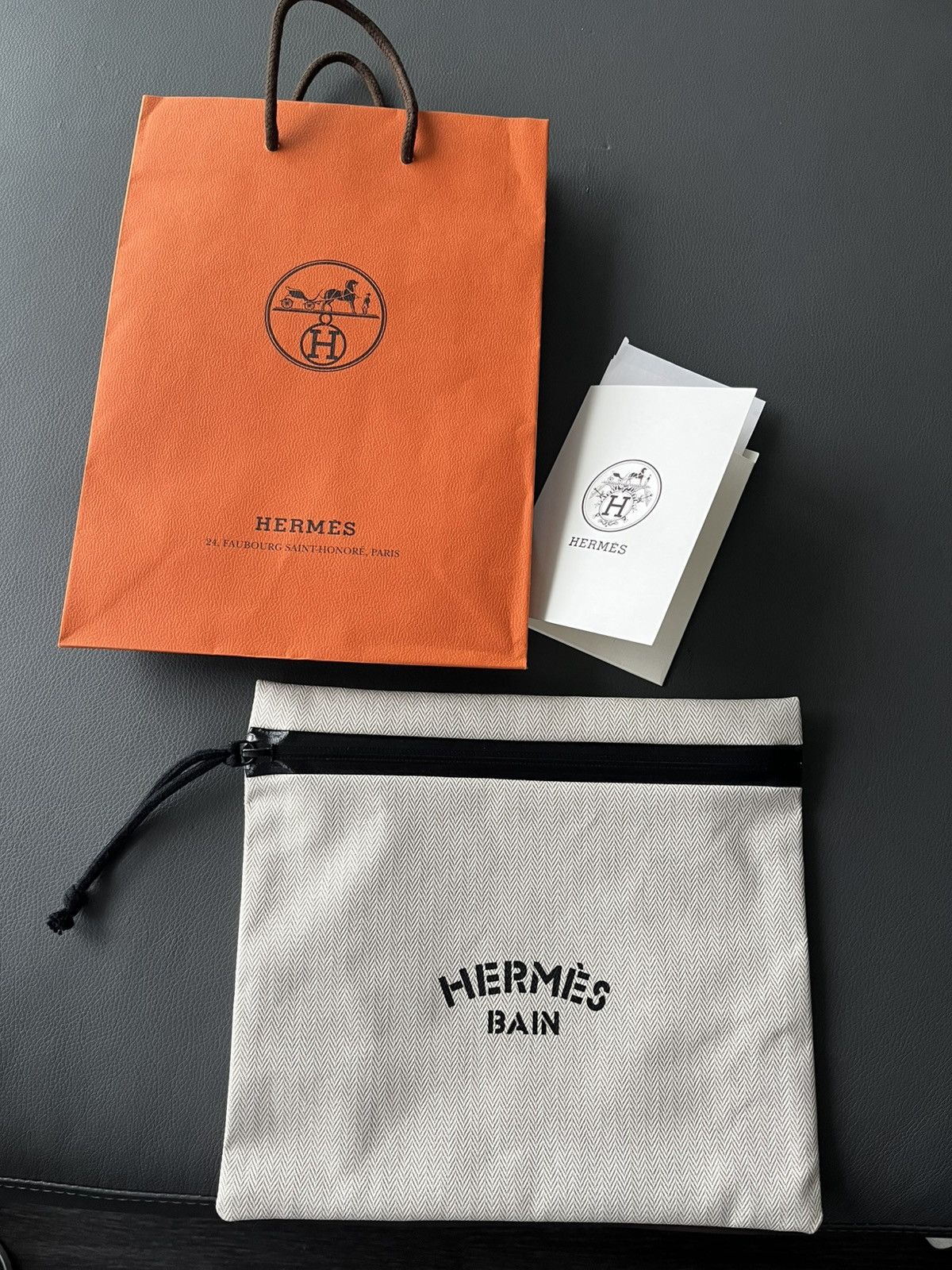 Hermes Limited Edition Hermes Logo Pouch Bag / Toilet Bag Size ONE SIZE - 2 Thumbnail