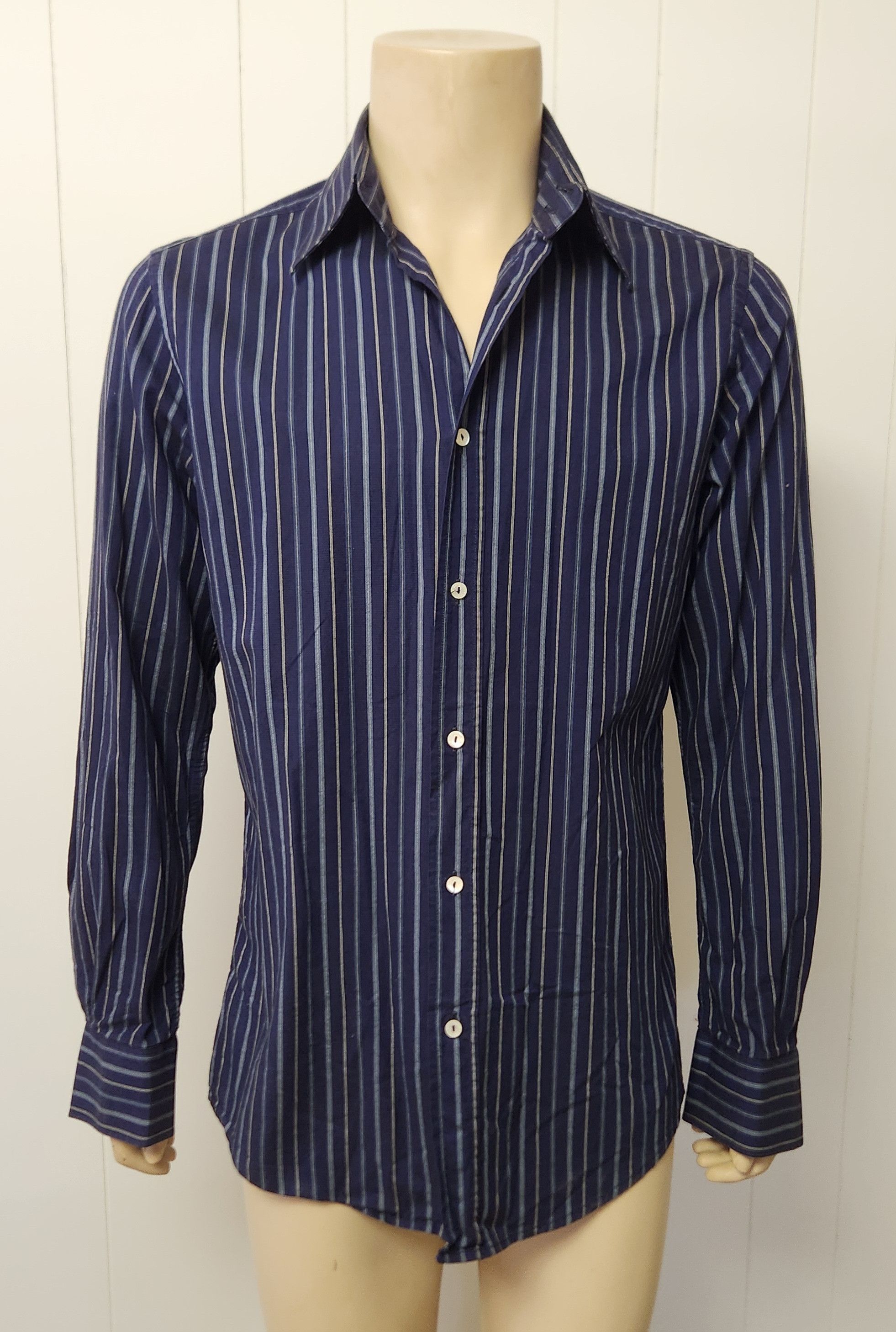 Dolce & Gabbana Dolce & Gabbana shirt L men's dark blue stripe Size US L / EU 52-54 / 3 - 1 Thumbnail