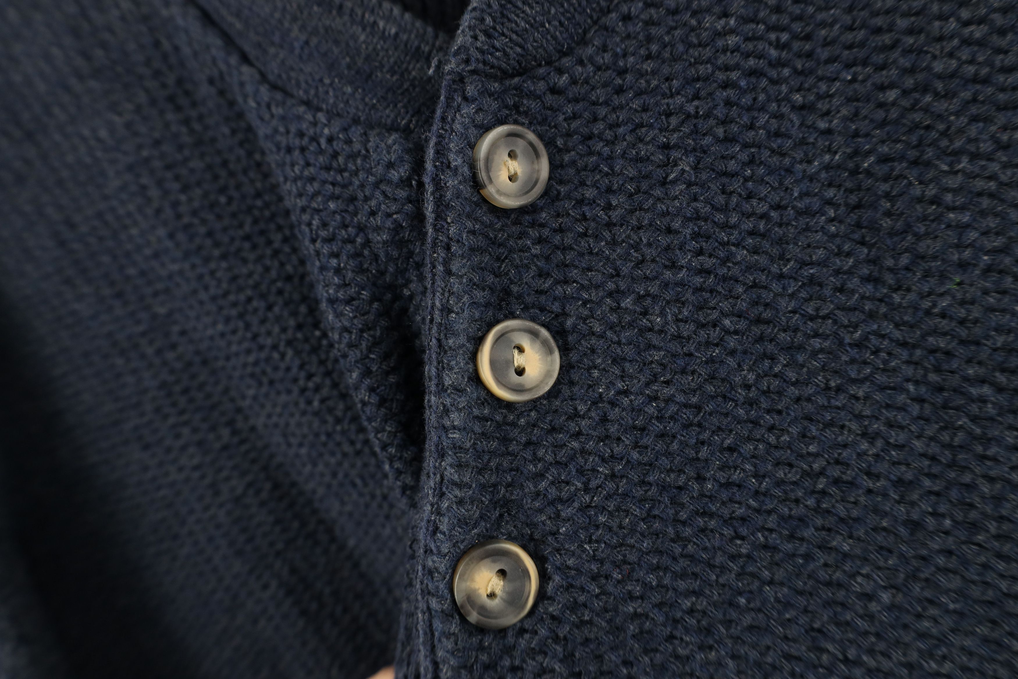 Vintage Vintage 90s Streetwear Weave Knit Henley Sweater Blue USA Size US XXL / EU 58 / 5 - 4 Thumbnail
