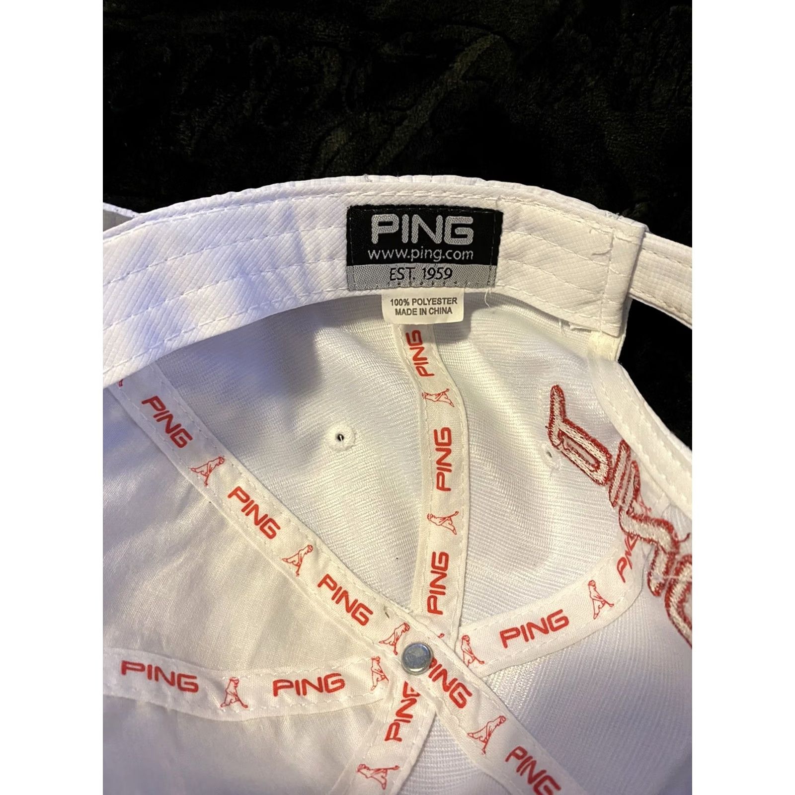 Logo 7 Ping i25 G25 Logo Red White Golf Adjustable Strap Back Hat Ball Cap Mens Adjustable Multicolor Baseball Cap Logo Size ONE SIZE - 7 Thumbnail