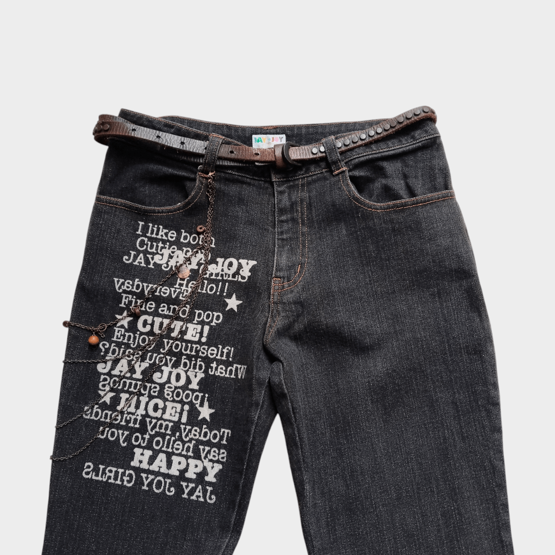 Hysteric Glamour × If Six Was Nine × Le Grande Bleu (L.G.B.) Jay joy Typewriter flared jeans Size US 28 / EU 44 - 3 Thumbnail