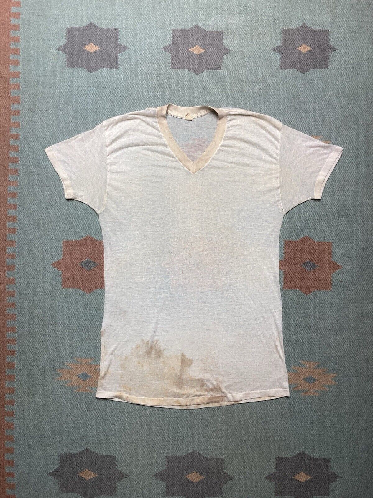 Towncraft × Vintage 60s blank white t shirt v neck Penney’s Towncraft grunge XL Size US XL / EU 56 / 4 - 1 Thumbnail