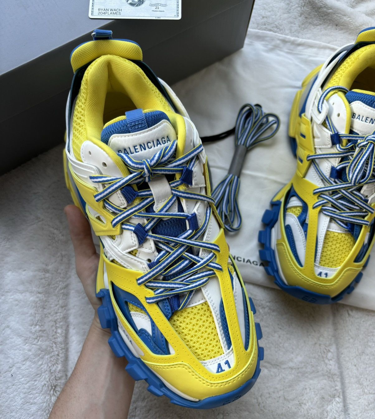 Balenciaga Balenciaga Yellow/Blue/White LED Tracks Size US 8 / EU 41 - 3 Thumbnail
