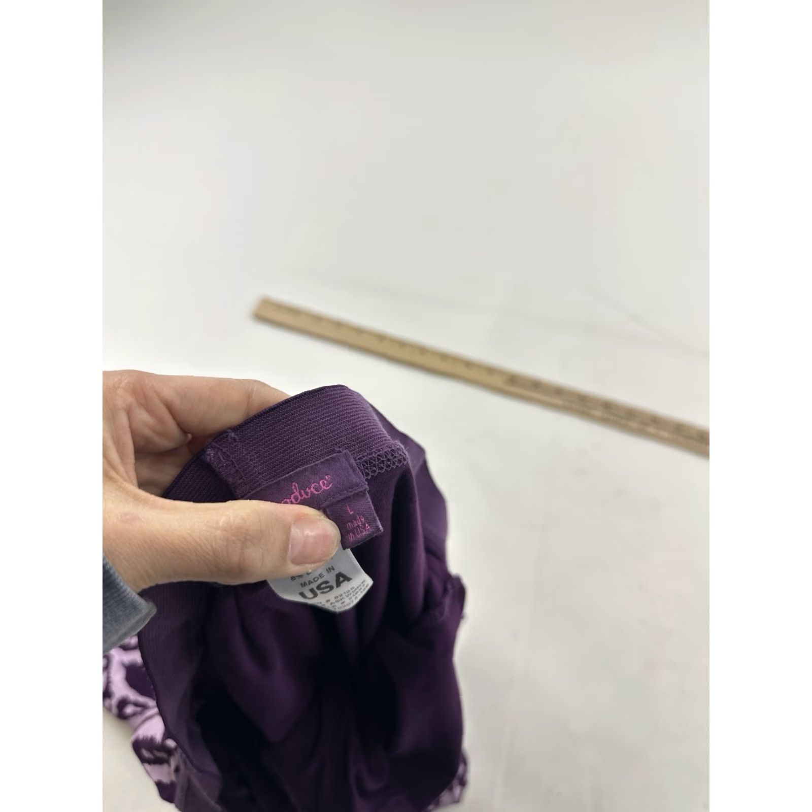 Vintage Fresh Produce Skirt Women L Maxi Purple Gray Geometric Side Slit A-Line Beach Bohemian Casual Travel Tall Long Knit Rayon Spandex Elastic Waist Size 36" / US 14 / IT 50 - 8 Thumbnail