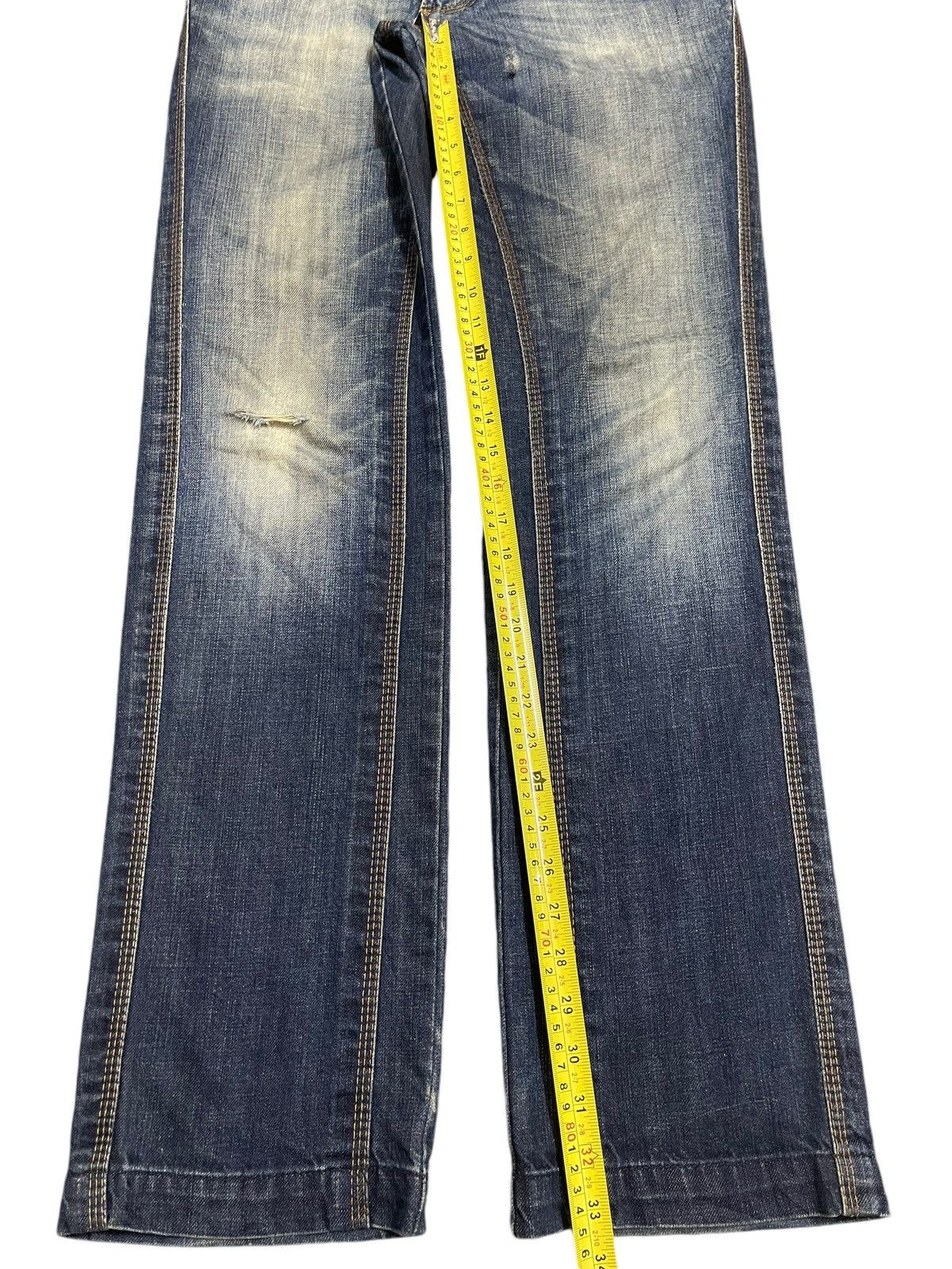 Energie Vintage Japanese Energie Blue Bleached Style Loose Jeans Size US 34 / EU 50 - 14 Thumbnail