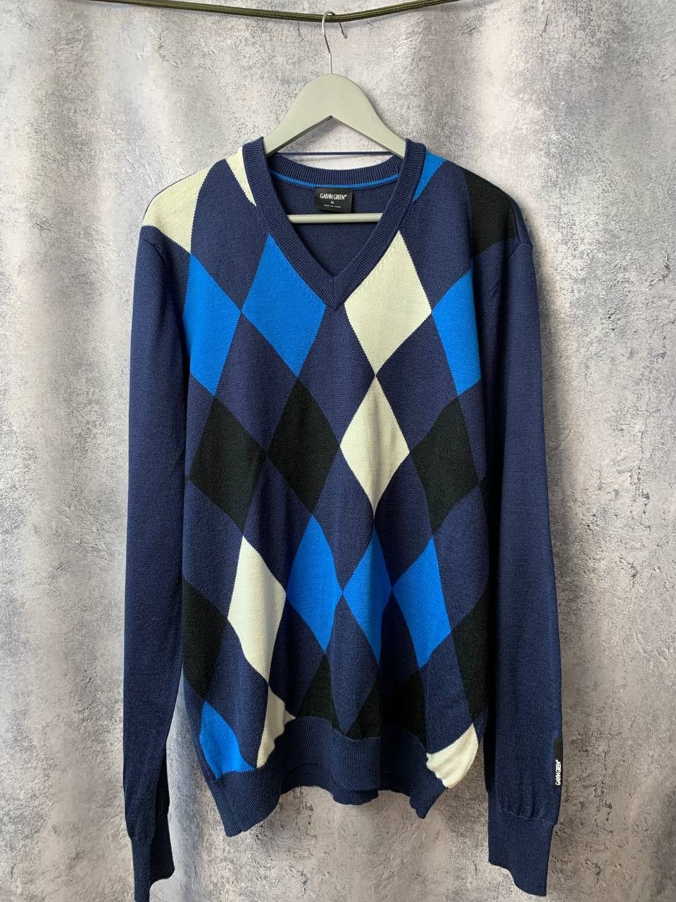 Galvin Green Galvin Green Golf V-Neck Jumper Diamond Argyle Sweater Wool Size US XL / EU 56 / 4 - 1 Thumbnail