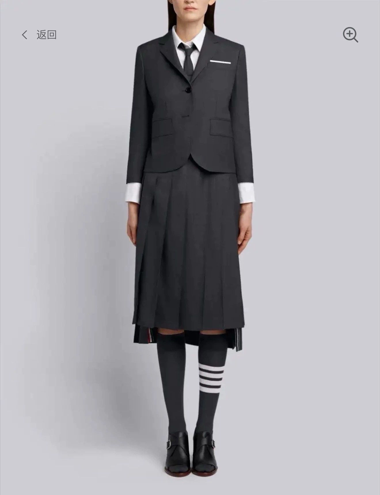 Thom Browne Thom Browne Women's Classic Short Charcoal Wool Blazer Size L / US 10 / IT 46 - 8 Thumbnail