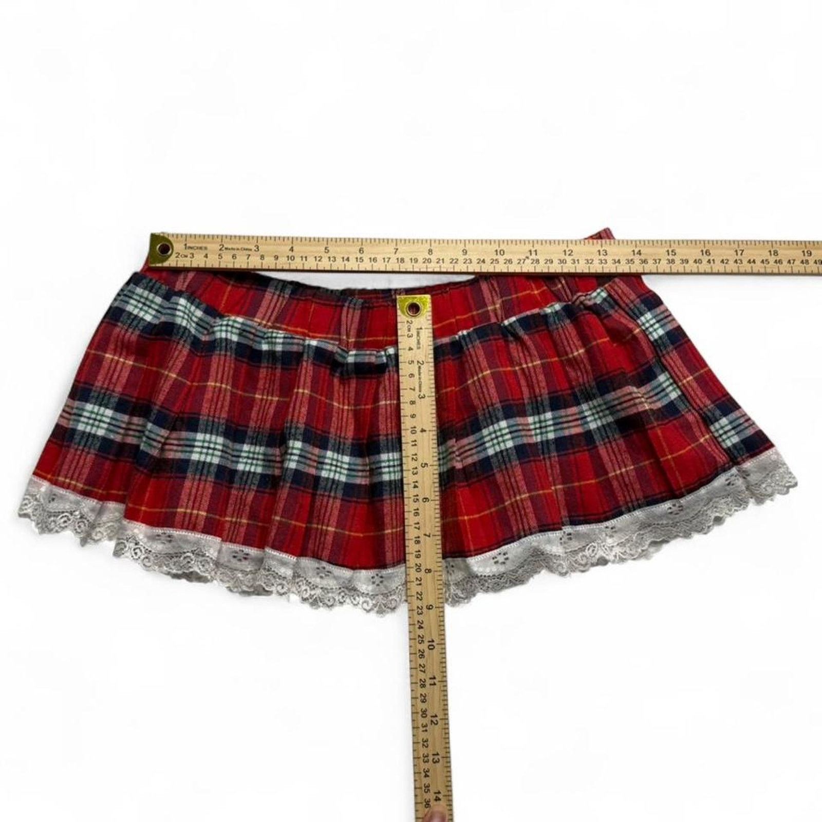 Tripp NYC Adome Plaid Lace Micro Mini Skirt Rave Concert Size Large Size 34" / US 12 / IT 48 - 5 Thumbnail