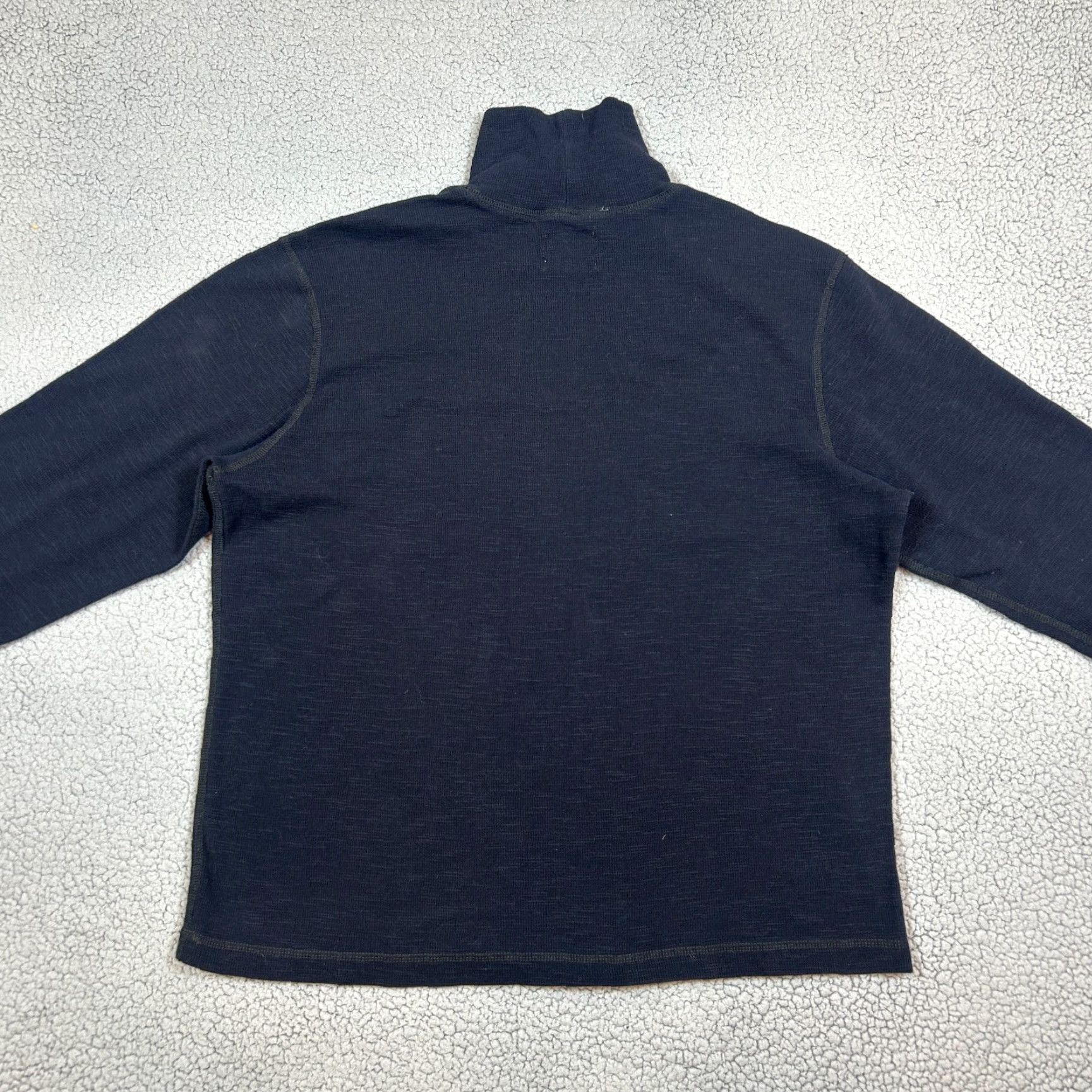 Buck Mason VINTAGE Buck Mason Sweater Slub Waffle Turtleneck Pullover Black Mens XL Size Regular Knit Size US XL / EU 56 / 4 - 4 Thumbnail
