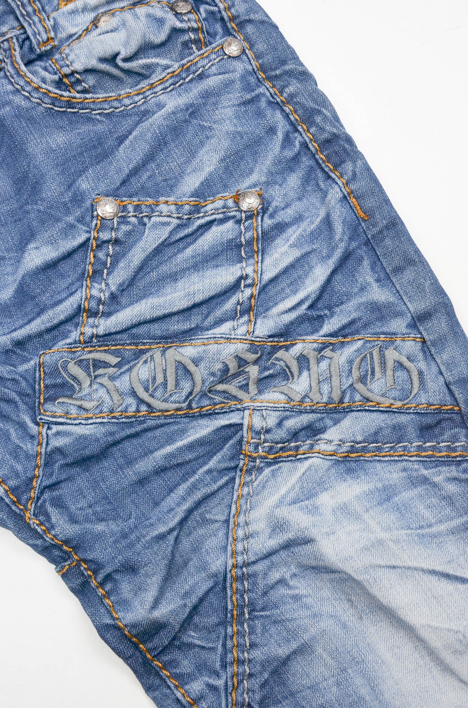 Japanese Brand Kosmo Lupo Y2K Distressed Panel Denim Jeans - Size 32 Size US 32 / EU 48 - 6 Thumbnail