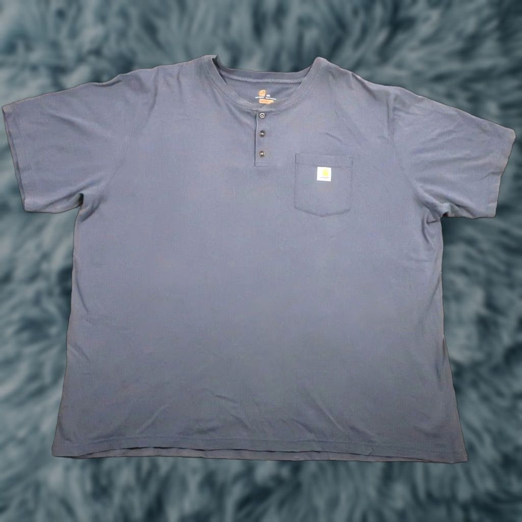 Carhartt VINTAGE Carhartt Henley Shirt Mens 4XL Charcoal Pocket Tee Original Breathable Cotton Size US XXL / EU 58 / 5 - 1 Thumbnail