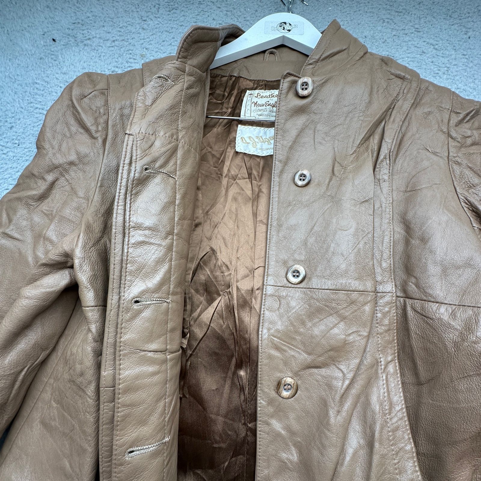 Other Vintage 70s New England Sportswear Leather Coat Womens 12 Size XL / US 12-14 / IT 48-50 - 12 Thumbnail
