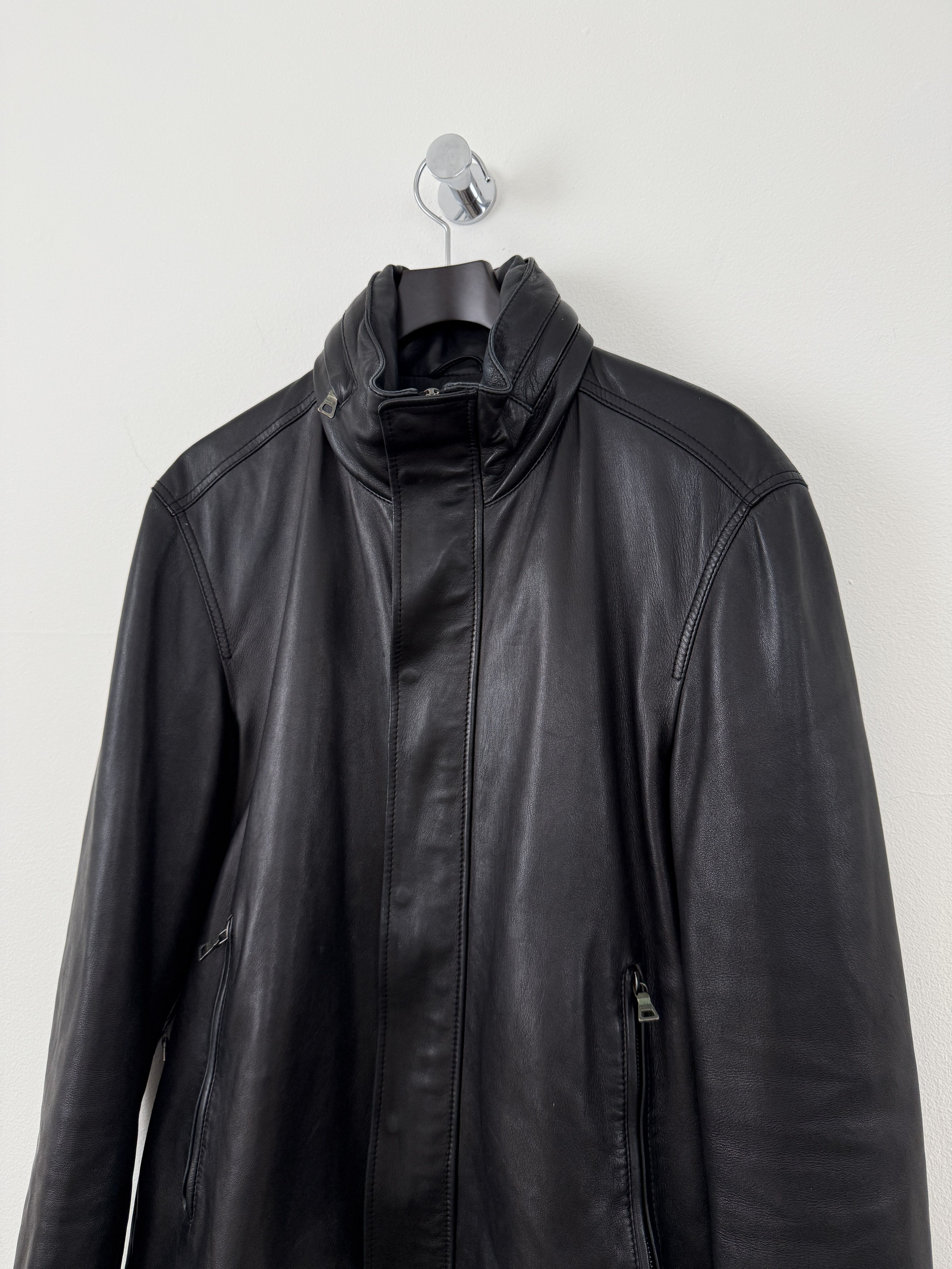 Prada 2000s Leather Moto Jacket Size US L / EU 52-54 / 3 - 6 Thumbnail