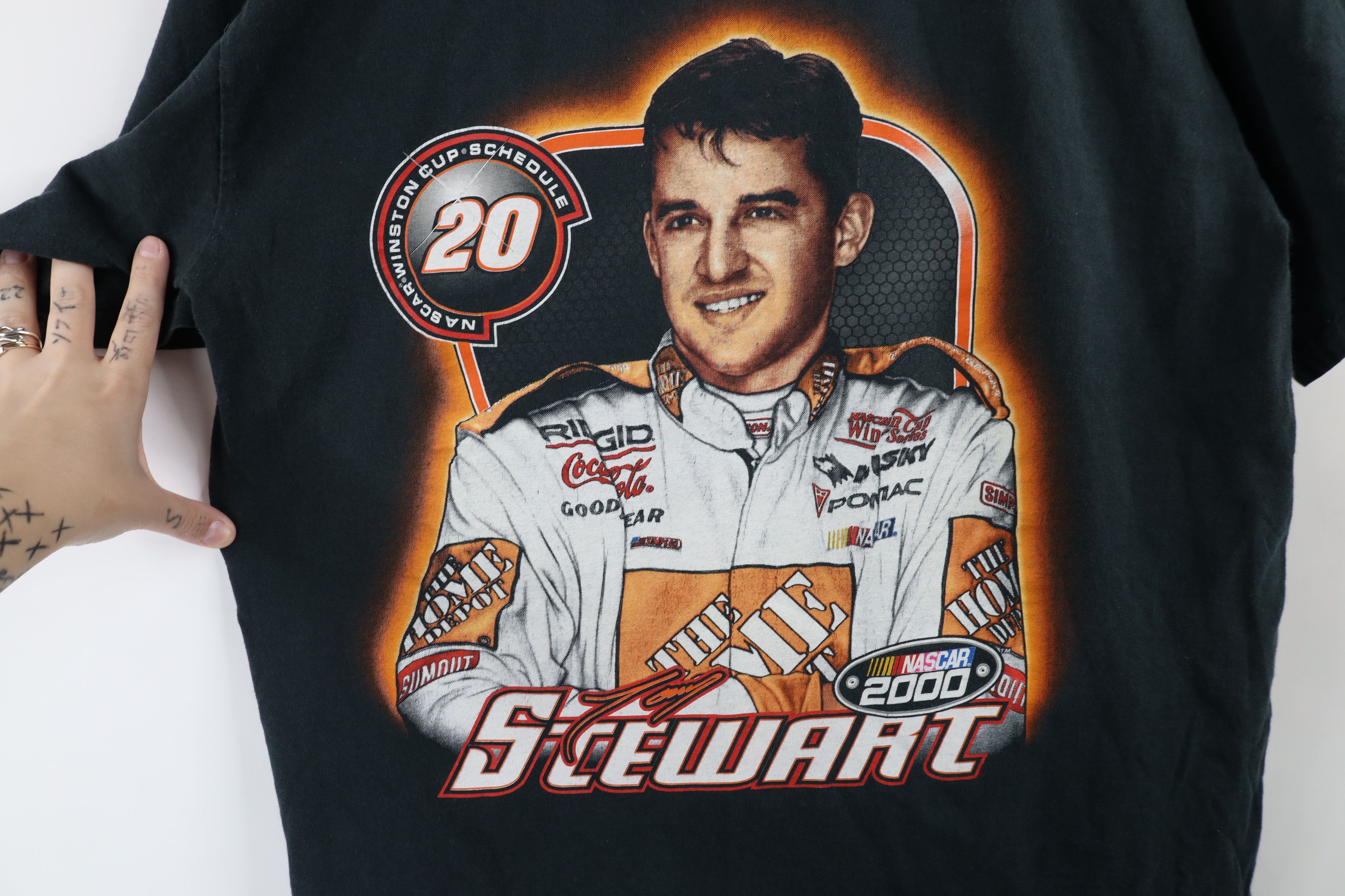 Vintage Vintage Y2K 2000 NASCAR Tony Stewart Racing T-Shirt Black Size US L / EU 52-54 / 3 - 4 Thumbnail
