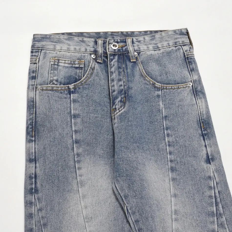 Japanese Brand Skinny Jeans Men Streetwear Autumn Blue Slim Trousers Y2k Size US 30 / EU 46 - 5 Thumbnail