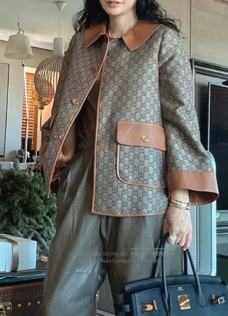 Gucci Gucci Logo Patchwork Doll Collar Coat. Size M / US 6-8 / IT 42-44 - 1 Thumbnail