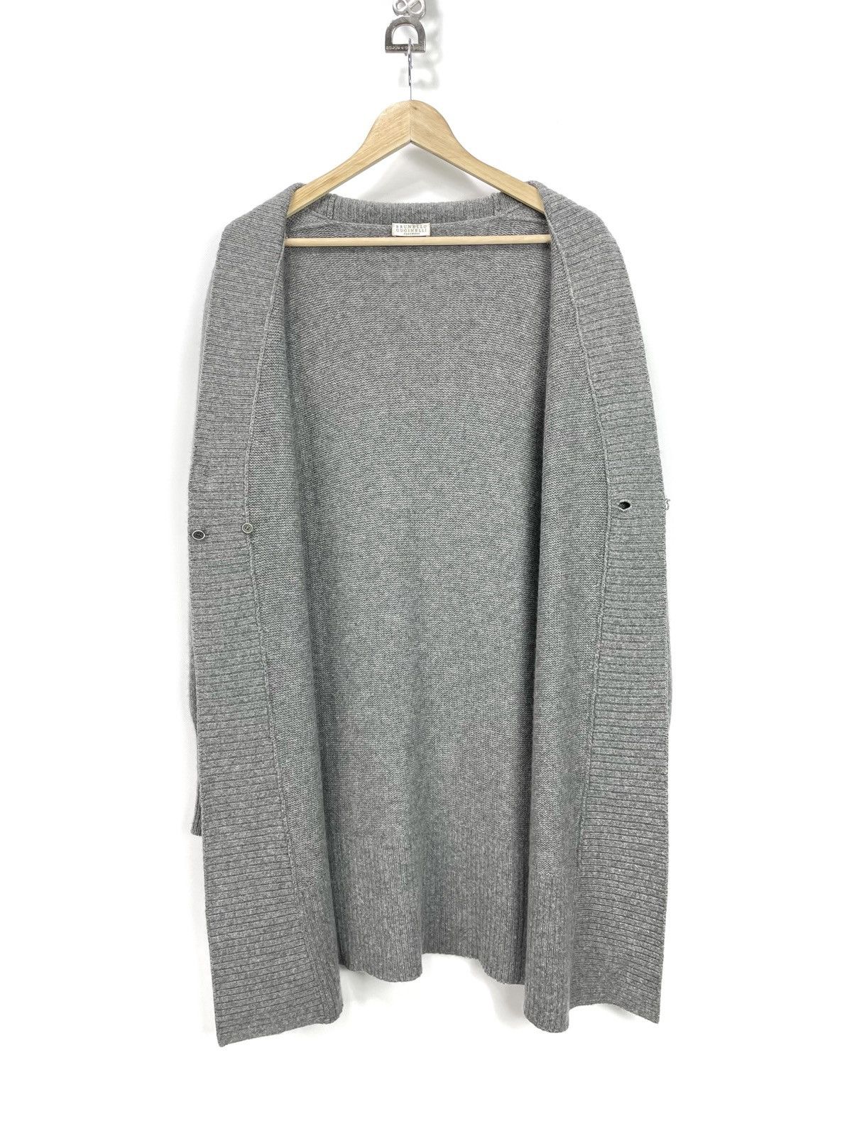 Brunello Cucinelli BRUNELLO CUCINELLI 100% Cashmere Longline Cardigan Size XL / US 12-14 / IT 48-50 - 5 Thumbnail