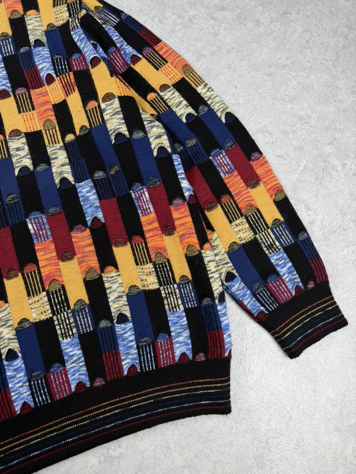 Other Montechiaro Wool Blend Knit Sweater Multicolor Size 52 Size US L / EU 52-54 / 3 - 2 Thumbnail