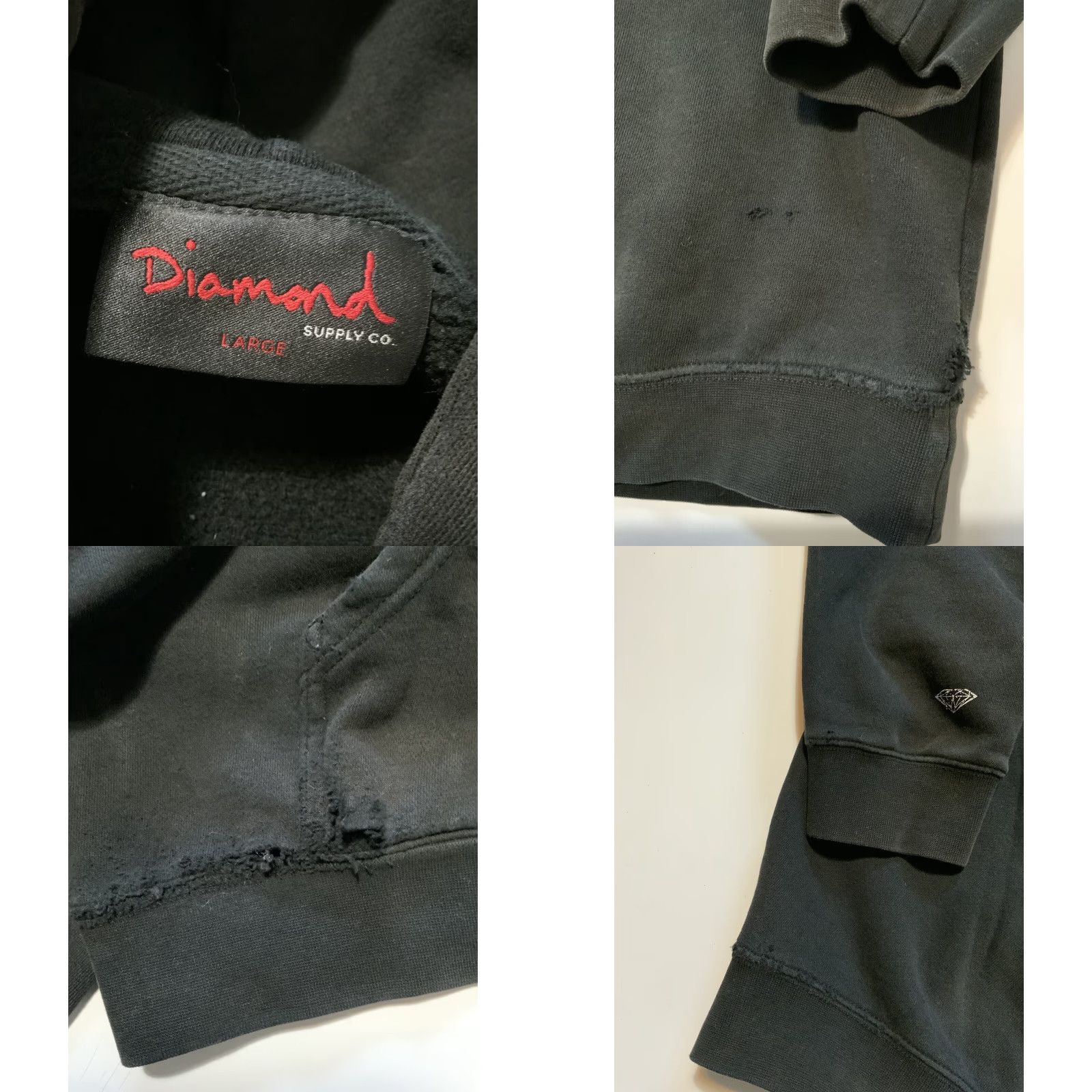 Vintage Diamond Supply Company Hoodie Holding Diamond Jewel Black Fleece Skateboard Sz.L Mens Midi? Size US L / EU 52-54 / 3 - 8 Thumbnail