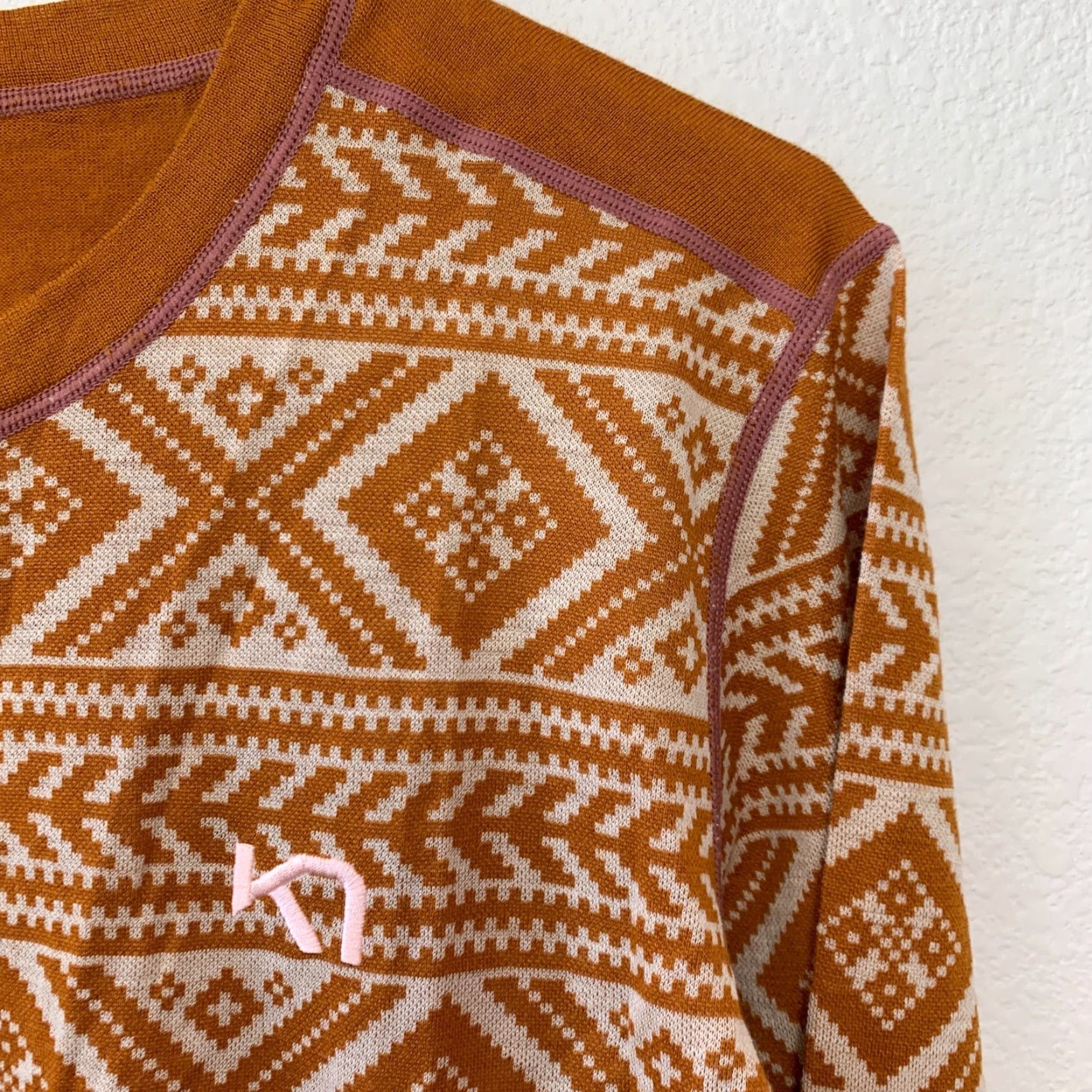 Vintage Kari Traa Floke Base Layer Long Sleeve Tee Hazel Gold Wool Blend XL NWT Size XL / US 12-14 / IT 48-50 - 3 Thumbnail