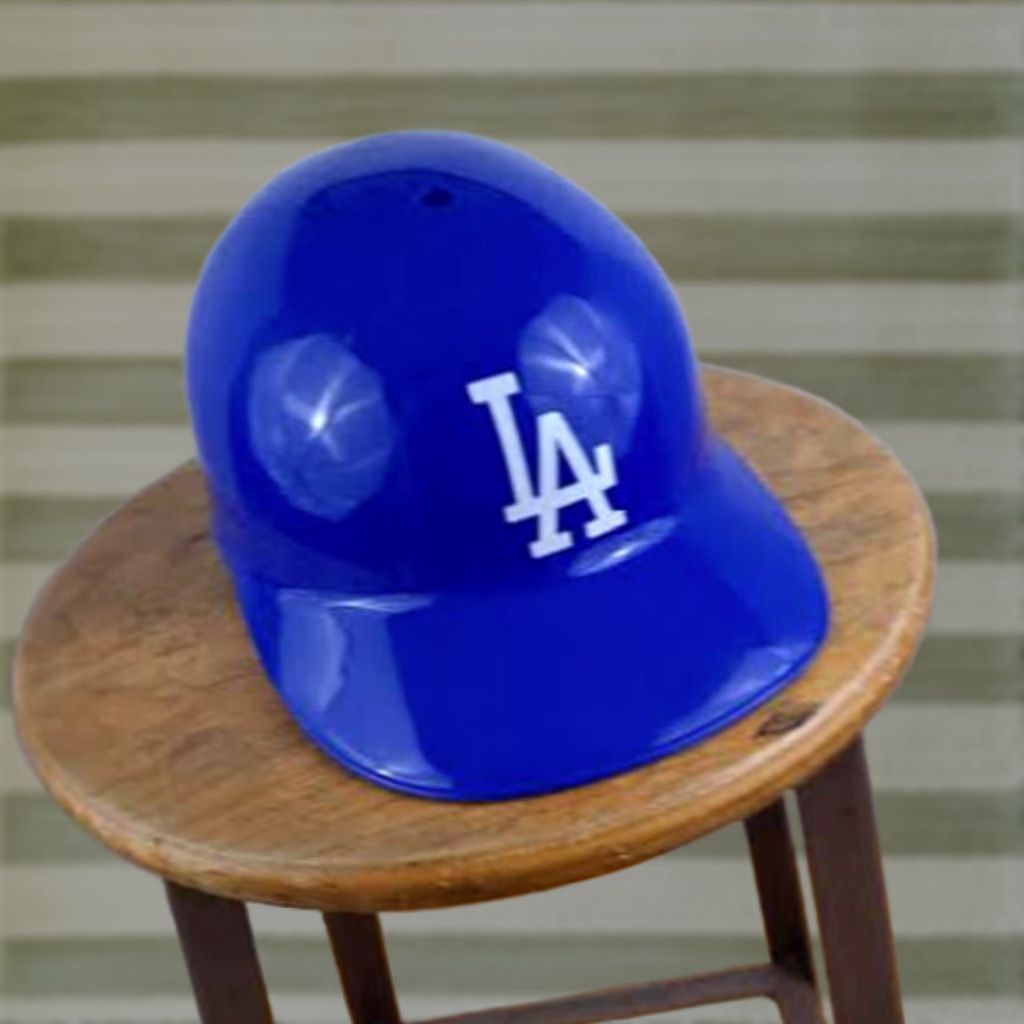 Vintage Laich Dodgers Baseball Cap Mens Adjustable Blue Logo 1969 Las Souvenier Batting Helmet EUC Size ONE SIZE - 1 Thumbnail