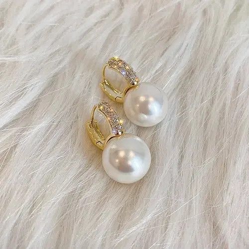Other Elegant White Pearl Drop Dangle Hoop Earrings for Women Size ONE SIZE - 1 Thumbnail